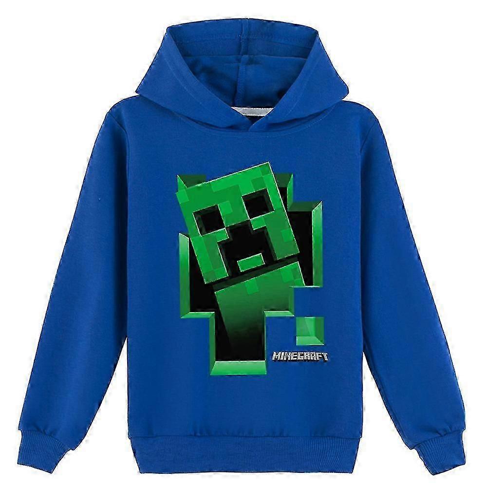 Minecraft Hoodie för barn Pojkar Flickor Creeper Printed Hooded Sweatshirts Långärmade Pullover Tops