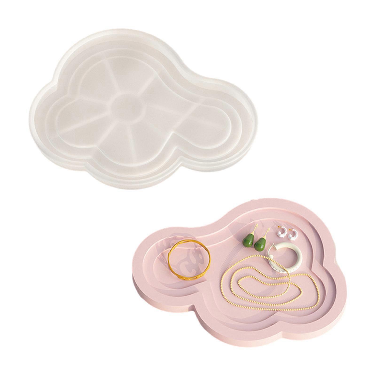 Storage Tray Plaster Silicone Mold DIY Jewelry Display Plate Epoxy Resin Mould Irregular Cloud Shape Cement Dish Making