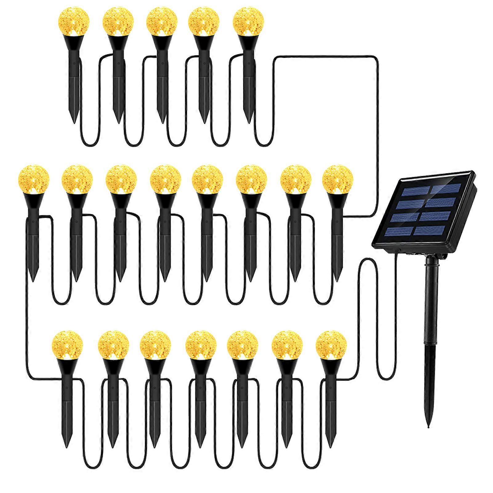 Solar Bubbles Lawn Lamp String Set Outdoor Landscape Decoration IP65 Waterproof Leds Solar-Powered Stake Lights for Pathway/Courtyard/Garden