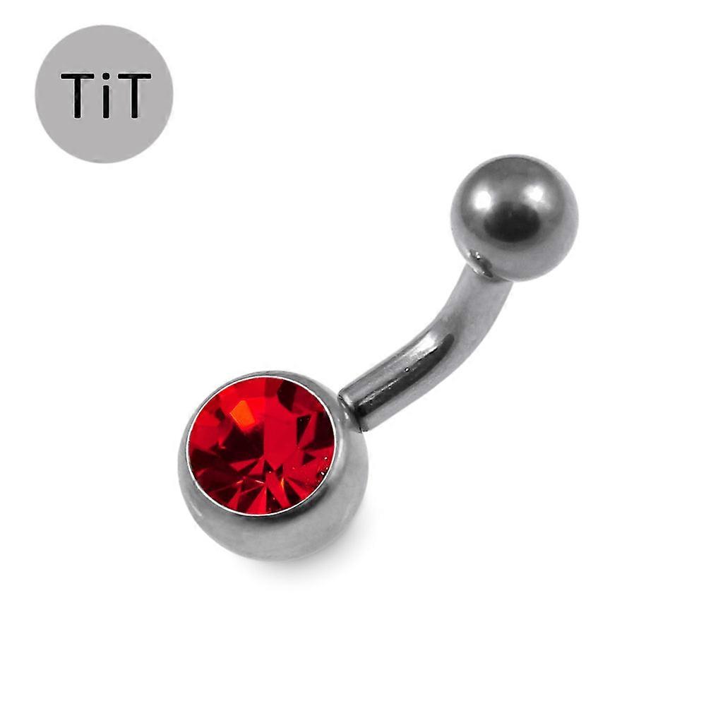 G23 Titanium Single Jewelled  Belly Banana Ring