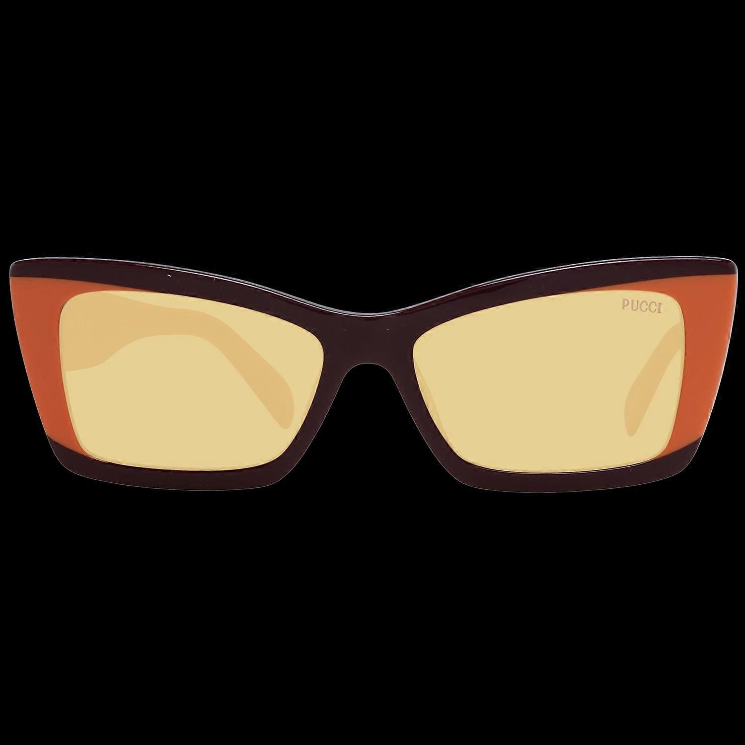 Emilio Pucci Ep0205 5471e Women's Geometric Sunglasses – Red Frame, Brown Lenses