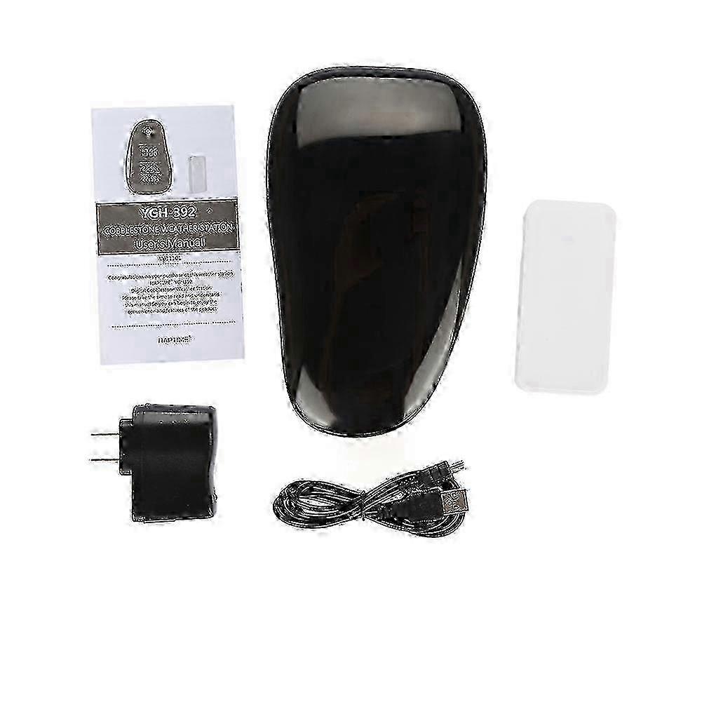 Wireless Weather Station Clock Pebble LED Alarm Temperature Report Detect Clock