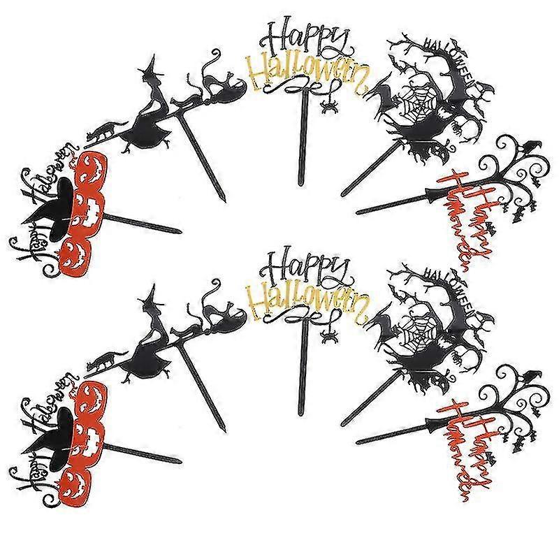 10pcs Halloween Cake Toppers For Halloween Decorations