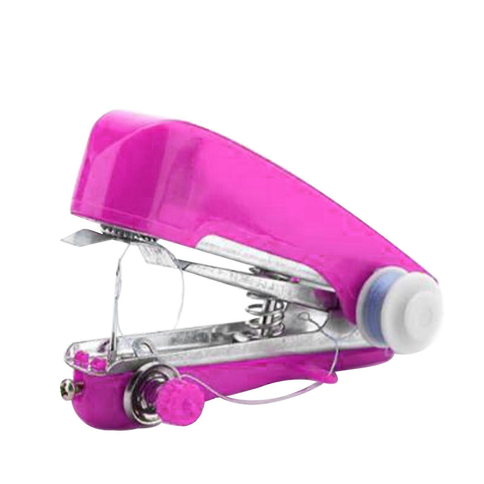 Handheld Sewing Machine Portable Mini Manual Sewing Tool Hand Stitcher For DIY Crafts Home Travel Pink
