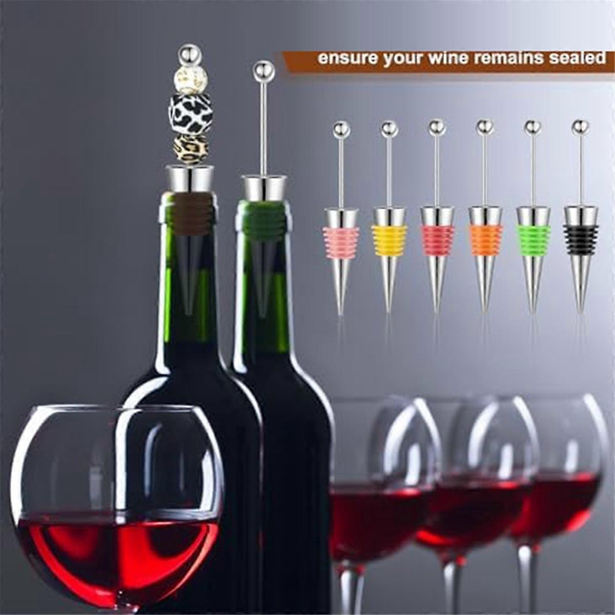 12Pcs Beadable Wine Stopper for Wine Bottle Wine Saver Bottle Stopper