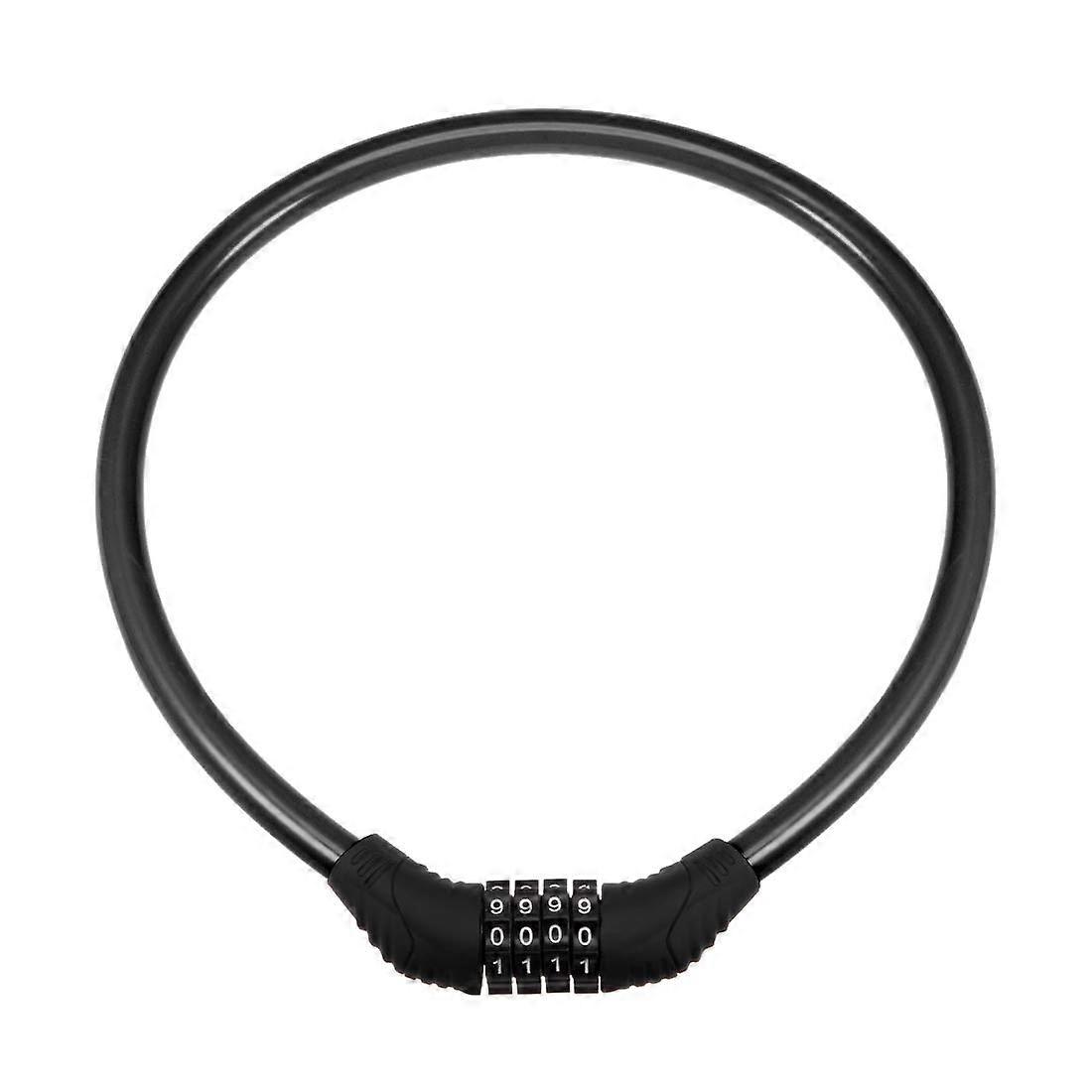 Bike Cable Lock, 4 Digit Resettable Combination Lock, Black, 2 Feet