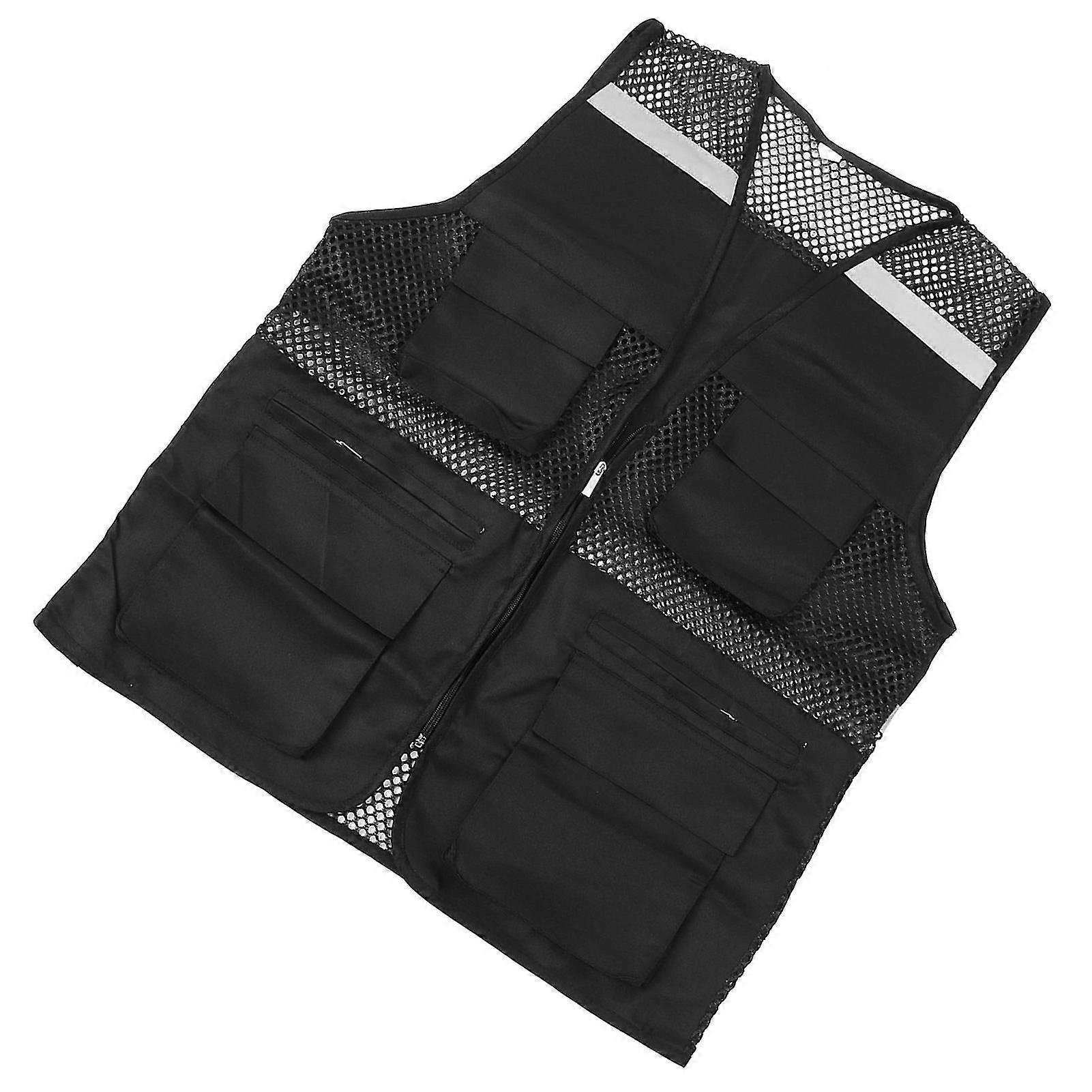 Reflective Working Vest Multiple Pockets Mesh Design High Visibility Breathable Safety Vest with Reflective Strips