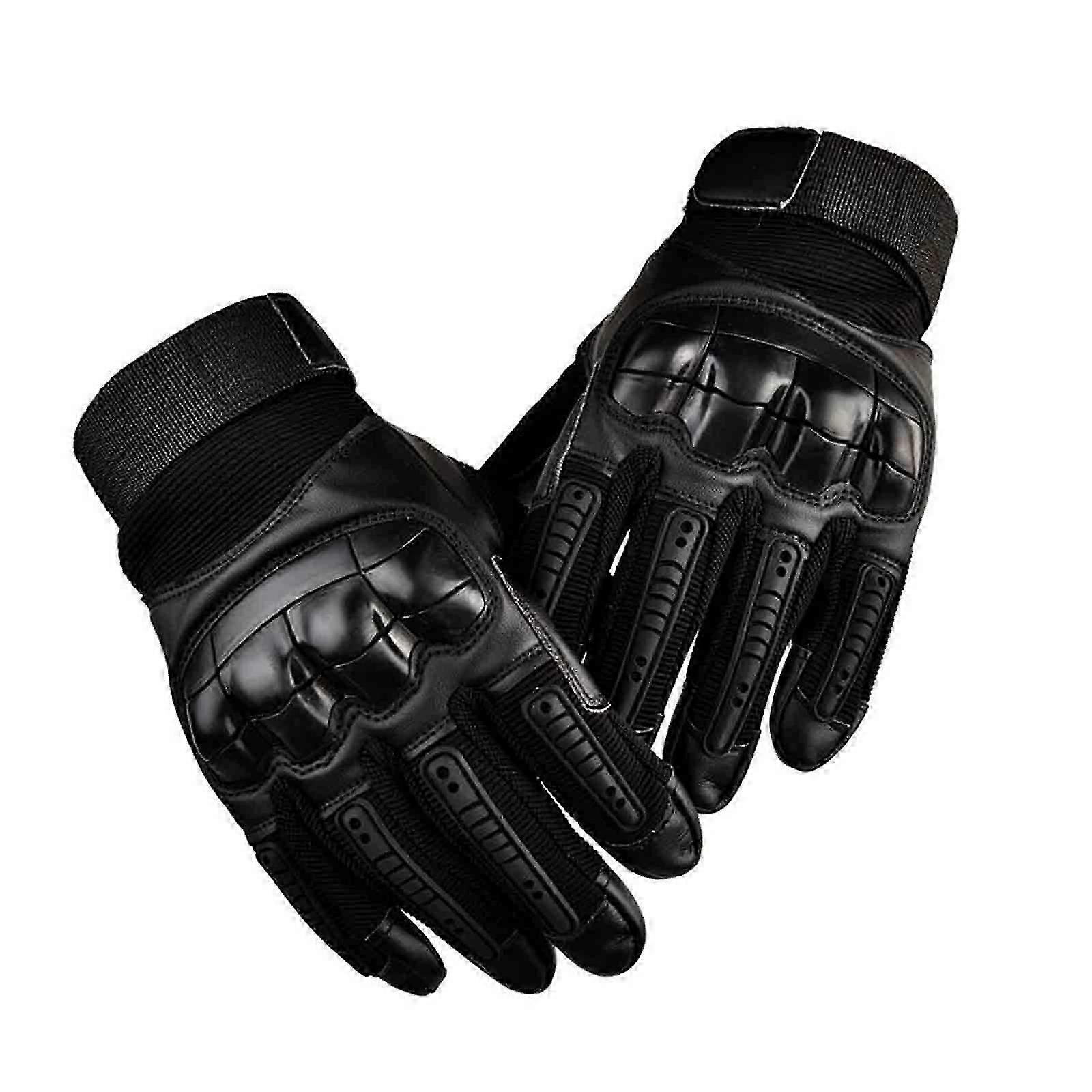 Luvas Táticas Pretas Indestrutíveis, Dedo Inteiro, Compatível com Tela Sensível ao Toque -
