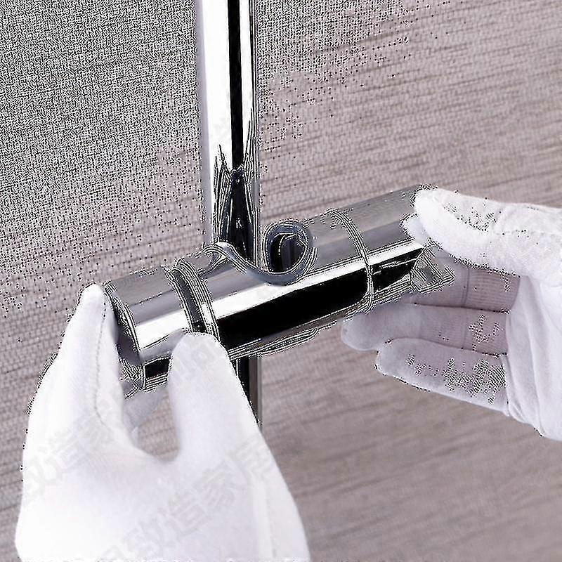 Chrome Silver Shower Head Holder with Replaceable Hand Shower Arm