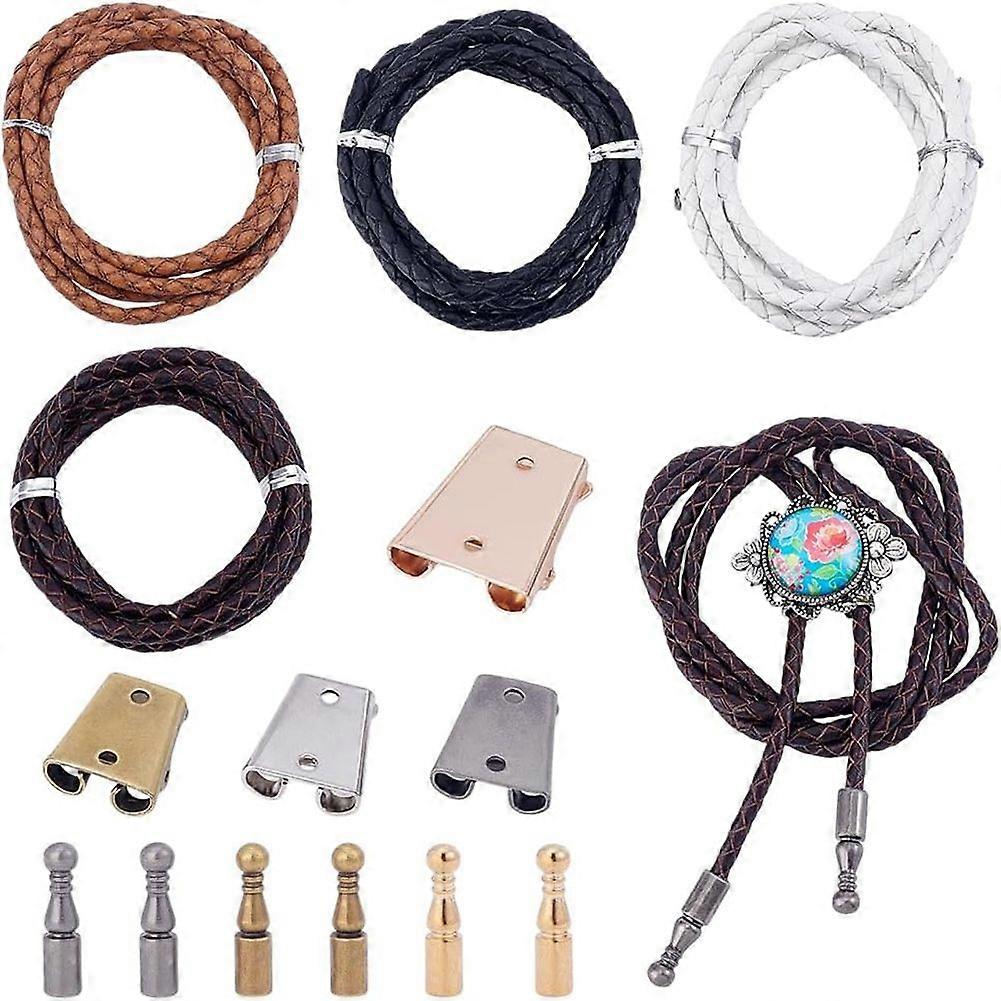 14Pcs Bolo Tie Findings Kit, Bolo Tie Tips Replacement Kit