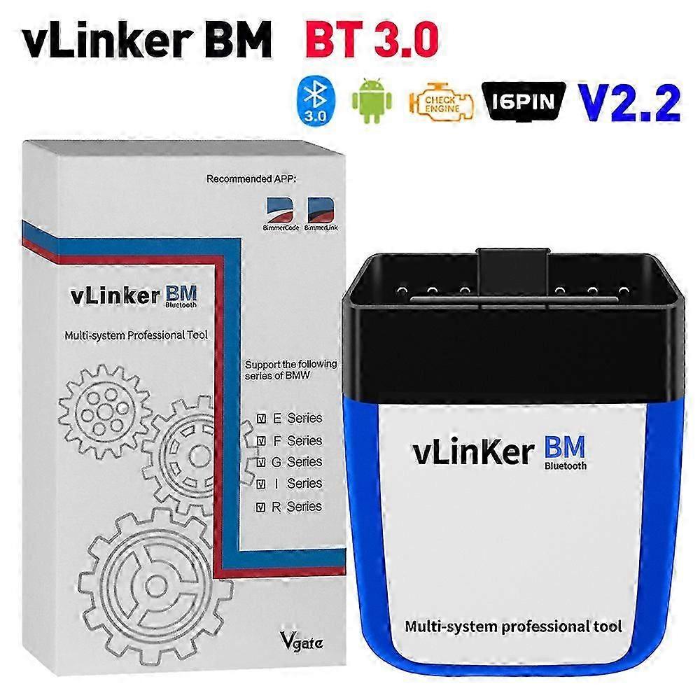 vLinker BM OBD2 Bluetooth Code Reader, OBDII Scan Tool for Android & Windows - Designed for BimmerCode PK ELM327 Car Diagnostic