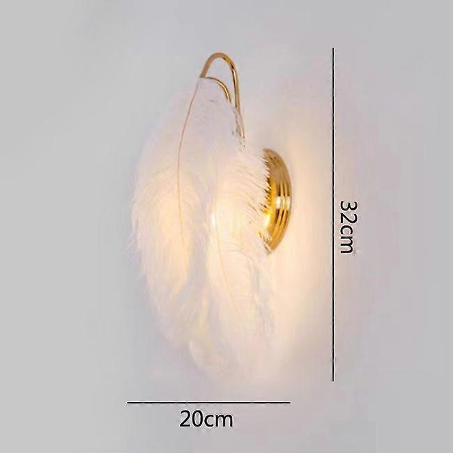 Nordic Feather Wall Lamps Simple Girl Princess Room Decor Sconces For Home Romantic Bedroom Bedside Lamp Mirror Light
