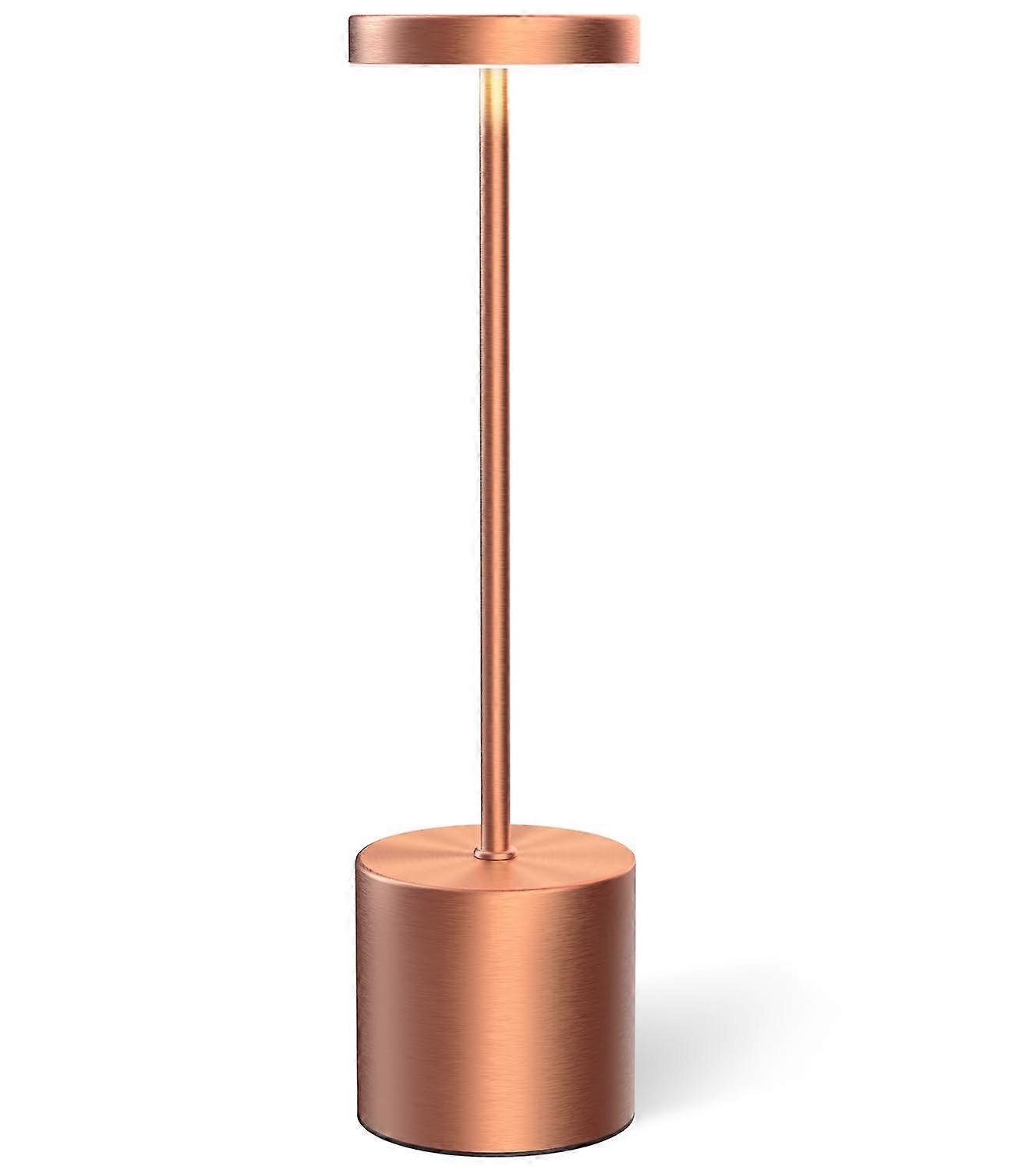 Cordless Table Lamps Rechargeable, Portable LED Desk Lamp, 5000mAh Battery, 3 Color Dimmable Lighting, Rose Gold