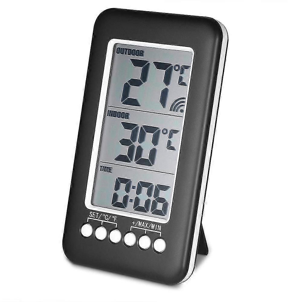 Kk Lcd Wireless Indoor/outdoor Digital C Temperature Meter Stattemperature Er Te Tools