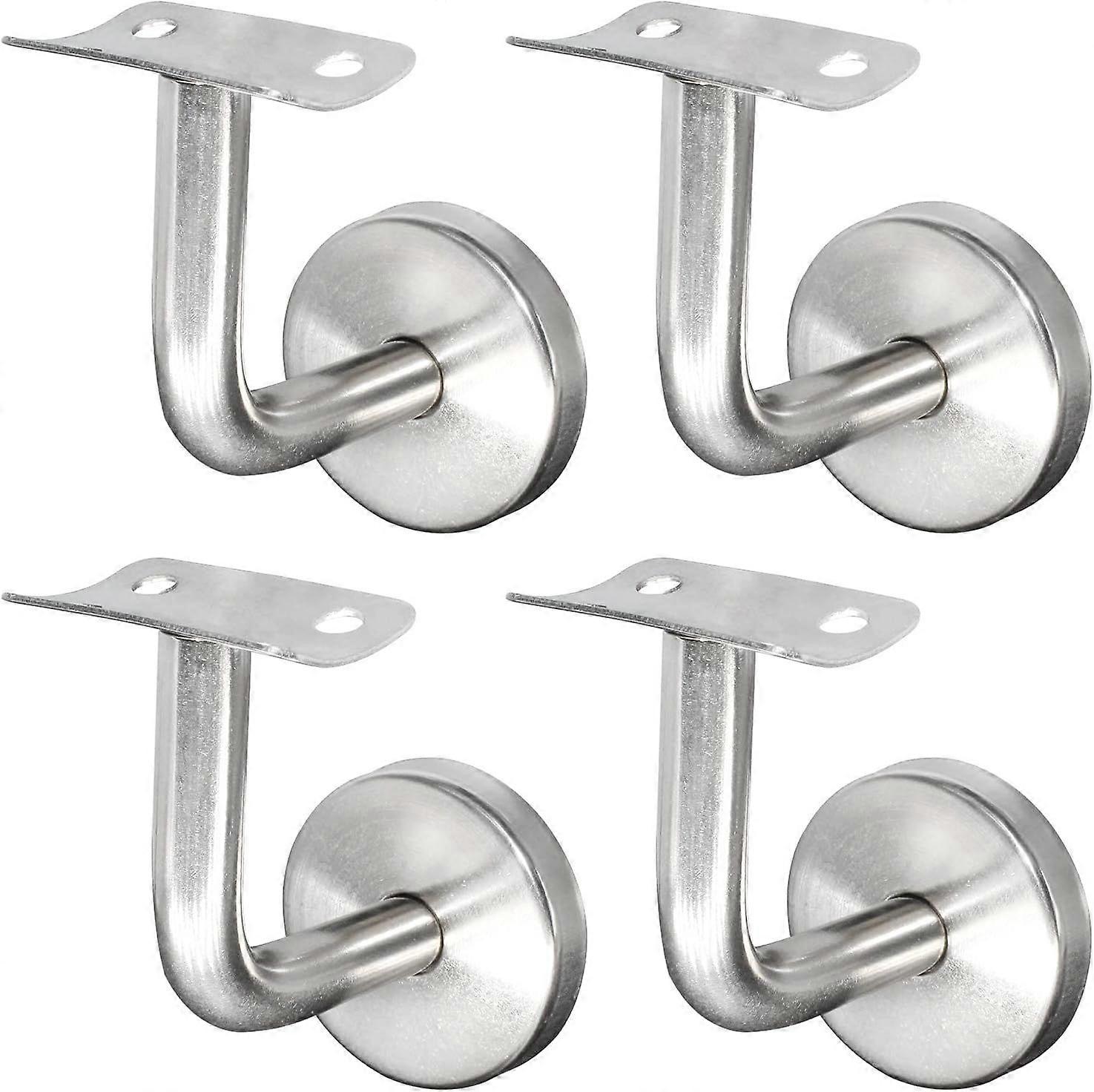 Stainless Steel Handrail Bracket for Staircase Railing Wall Mount Wooden Railing Silver (4 Pieces)