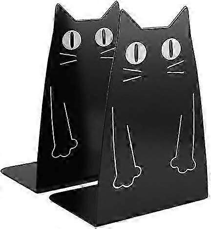 Cute Cat Shape Metal Bookends for Desktop Organization
