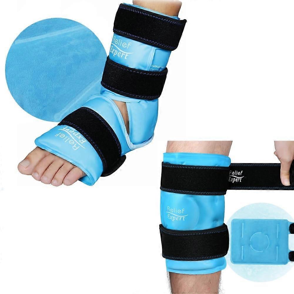 Ankle Foot Ice Pack Wrap and Knee Ice Pack Wrap