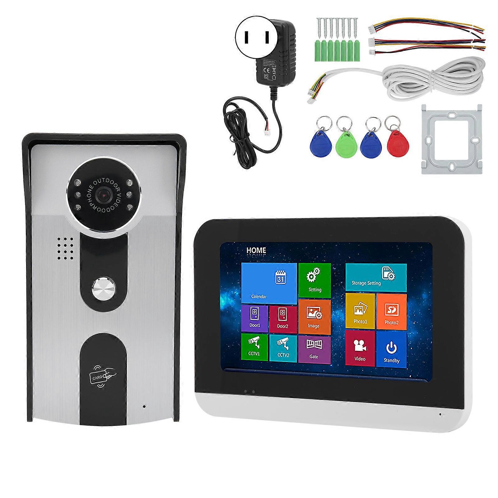7" Touchscreen Video Doorbell Intercom - Night Vision, Weatherproof, Easy Install