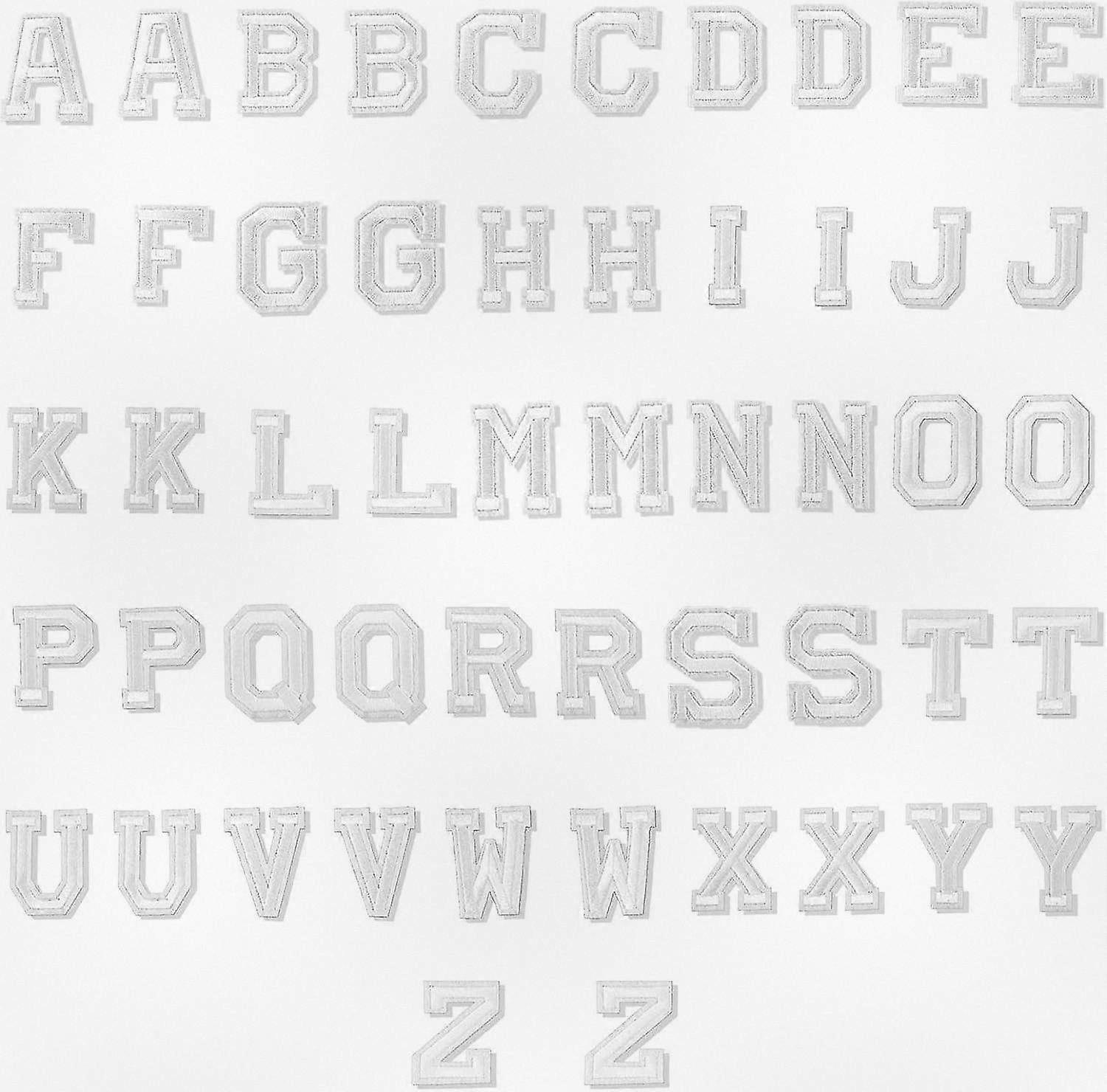 52-Pack Fabric Iron-On Alphabet Patches - A-Z Letter Badges for Creative Embellishments