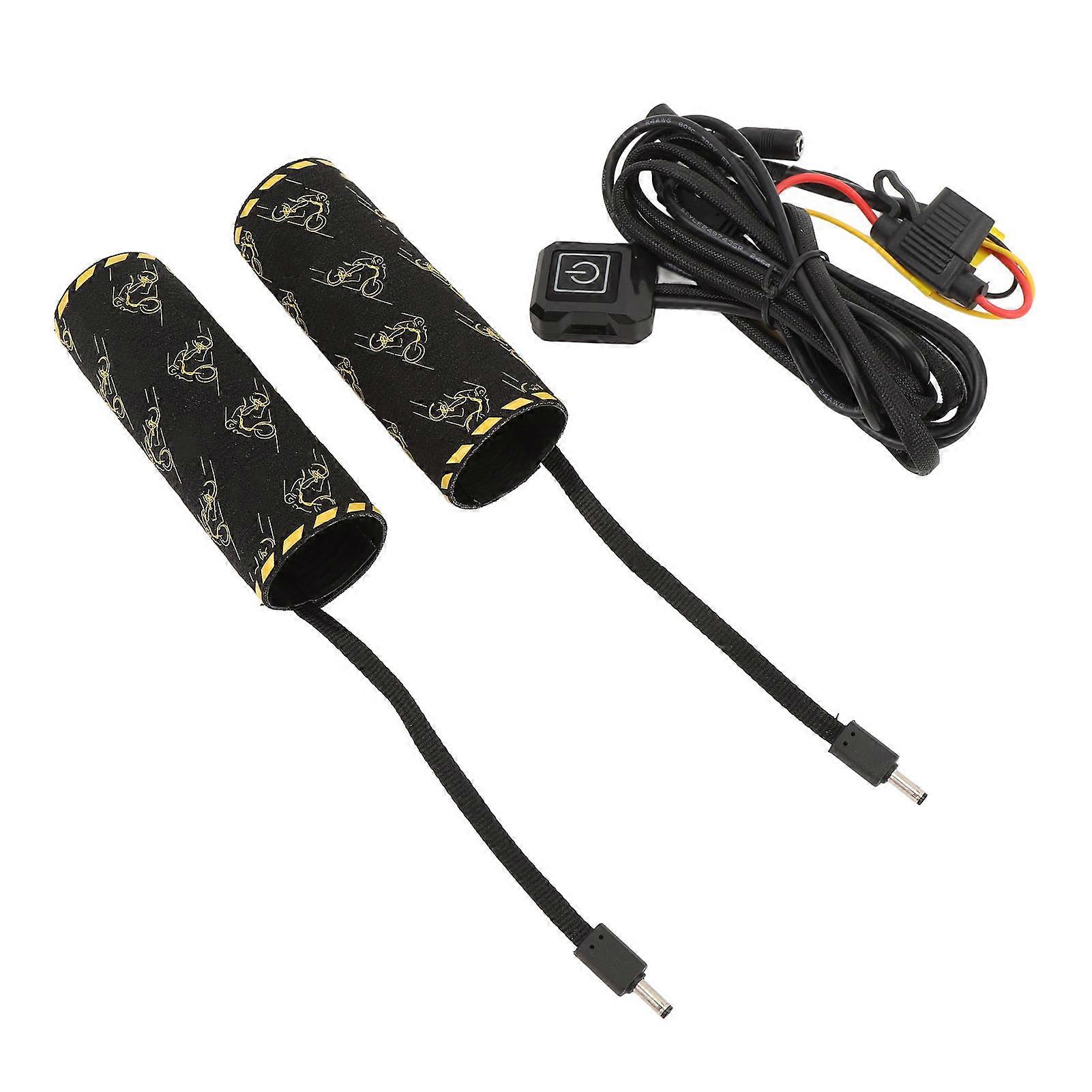 12V Motorcycle Heated Handlebar Cover with 6 Temp Levels & Memory