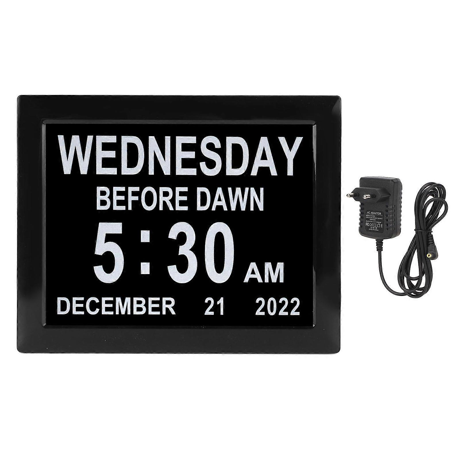 8inch Digital Day Calendar Clock Alarm Reminders Auto Dimming Large Display Elderly Digital Clock
