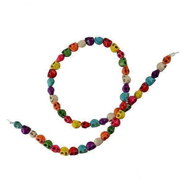3-10pack 52 Pcs Multicolored Turquoise Carved Skull Spacer Beads