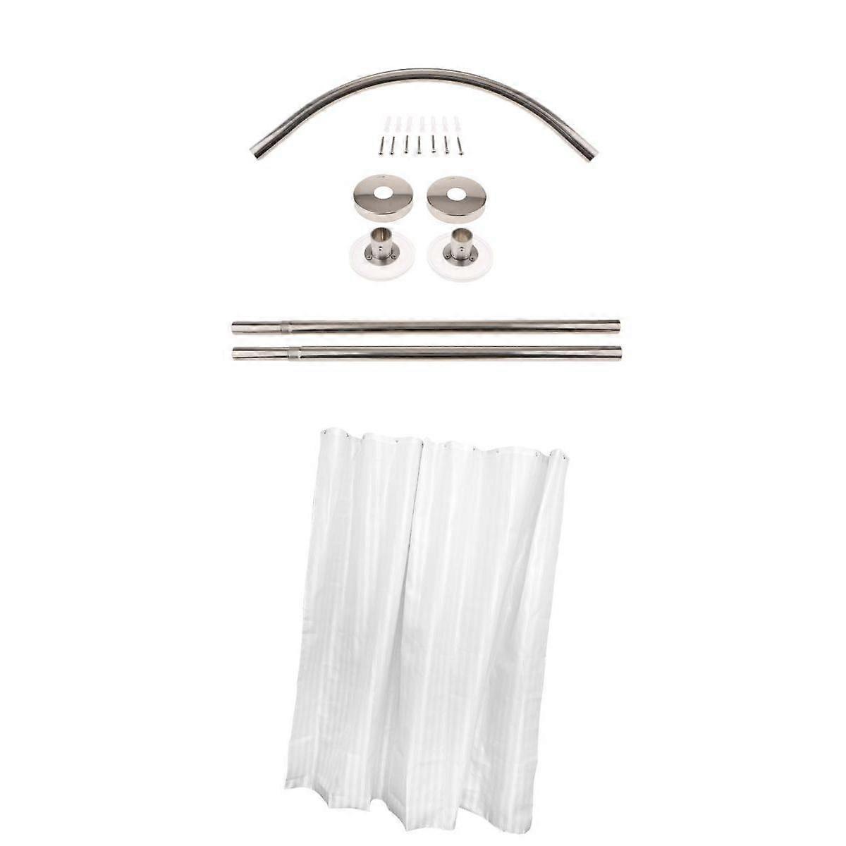 Adjustable Curved Shower Curtain Rod Bath &Shower Curtains