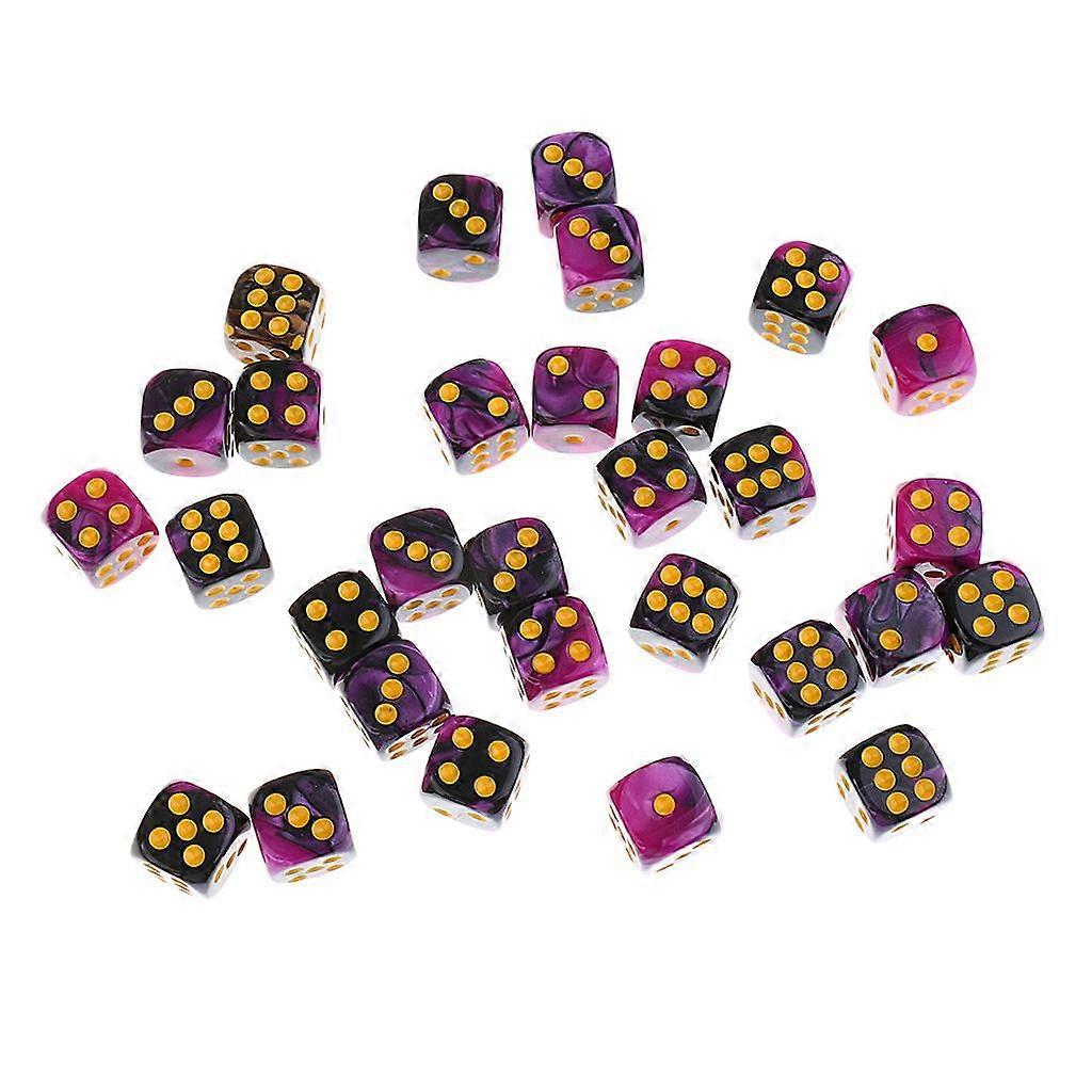 30pcs/Pack Double Color Spot Dices D6 With Box Case Container For Party Pub