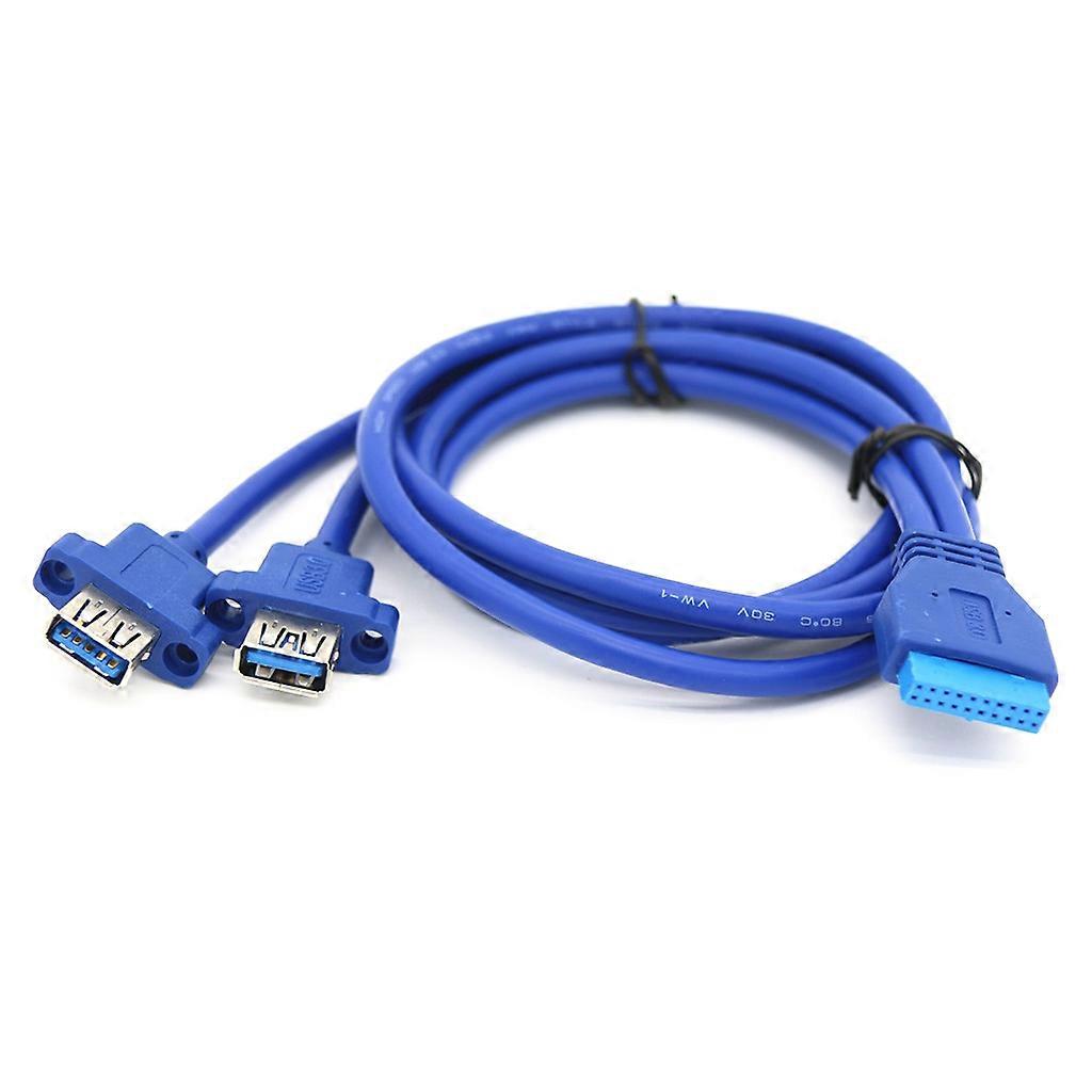 Dual 2 Port USB3.0 USB 3.0 A Male to Motherboard Mainboard 20Pin Cable Adapter 19 Pin 5Gbps USB Extension cable