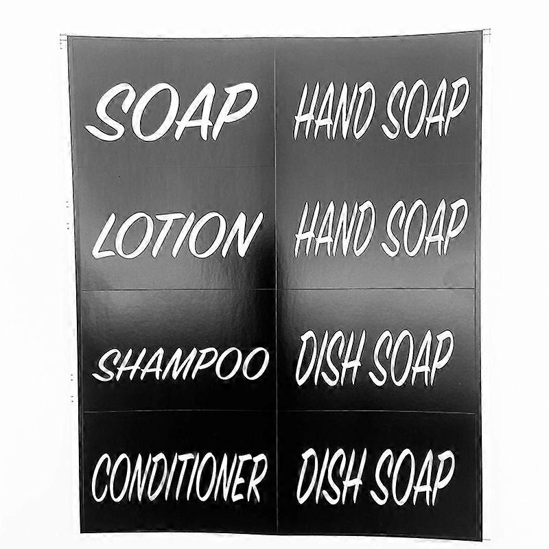 2 Sheet Waterproof Bathroom Shower Bottle Labels  Font Modern Design Easy to Apply and Remove Suitable for Organizing Toiletries