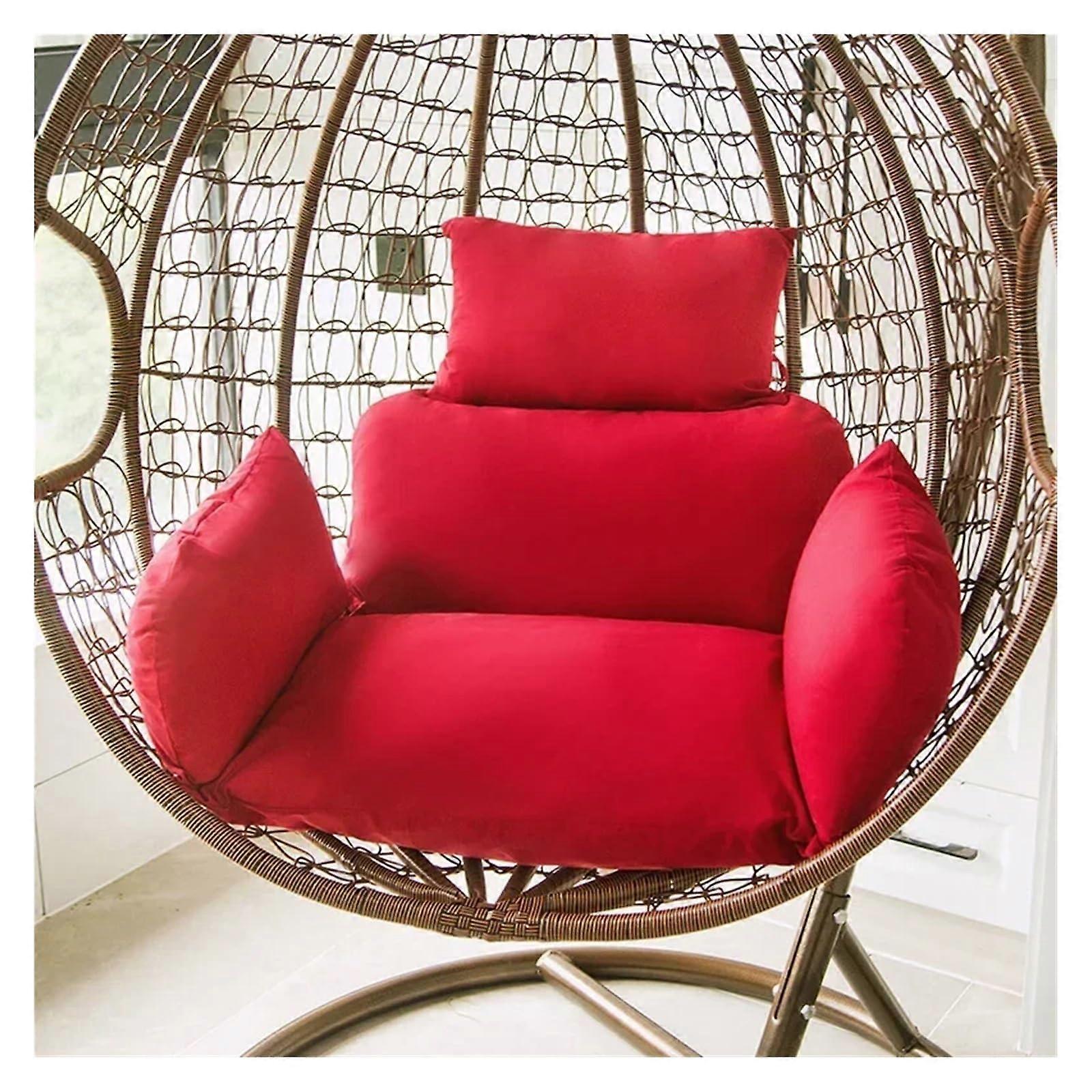Outdoor hanging basket chair cushion, soft rattan swing cushion for terrace, garden and beach