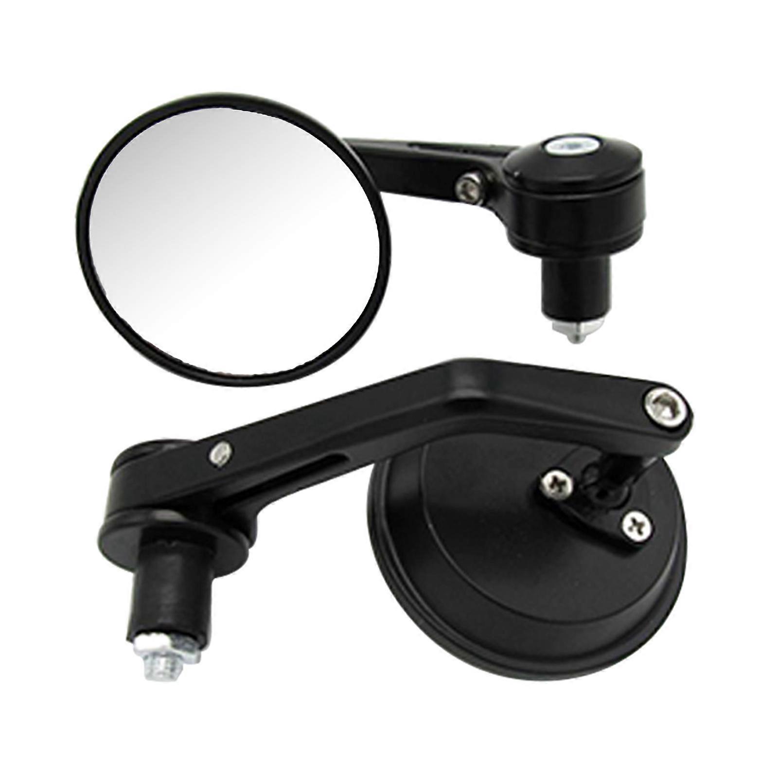 1 Pair Motorcycle Rearview Mirrors Universal 7/8" Round Handlebar Bar End Rear View Mirrors Left + Right Motorbike Part