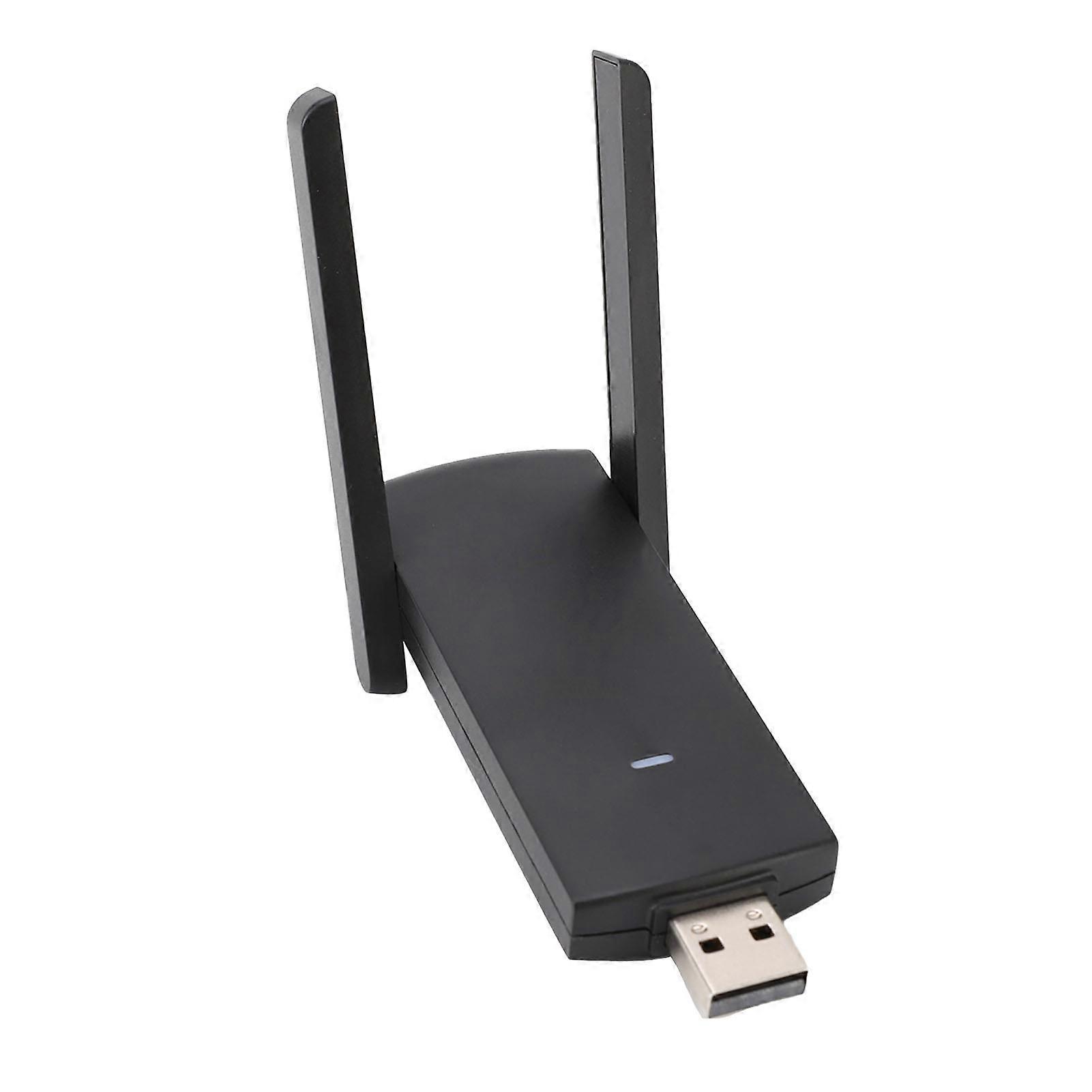USB Wireless Fidelity Adapter for Desktop PC 1300Mbps 2.4G 5.8G Dual Band Wireless Network Adapter with High Gain Dual Antennae Supports for Win 10 1