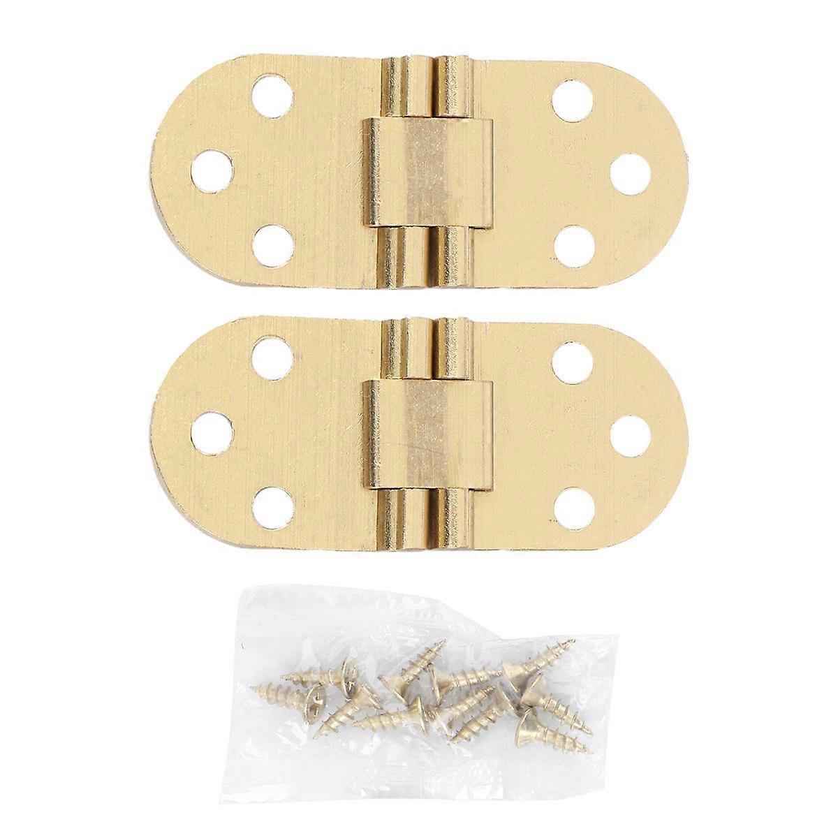 Solid Brass Hinges Connectors with Screws for Folding Tables, Cabinets, and Furniture – Durable Smooth Finish