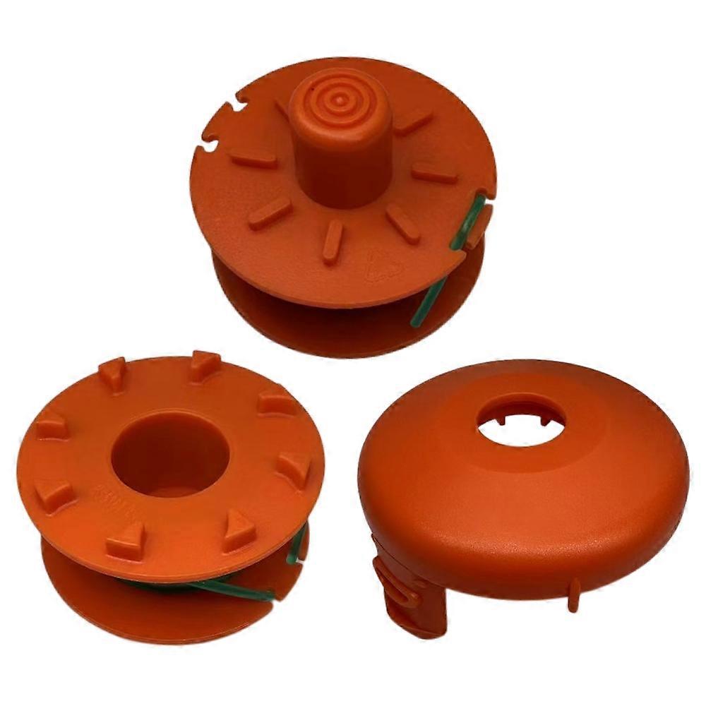 For Gardena Turbotrimmer Smallcut Lawn Trimmer 2 Nylon Rope Spool + 1 Spool Cap Set, 05367-20 05329-