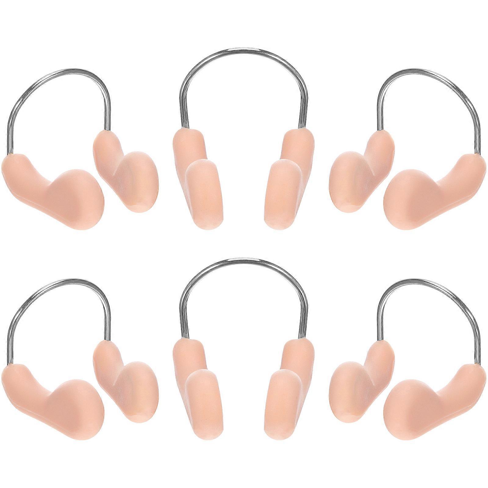 Swimming Nose Clips Set Soft Comfortable Design for Pool, Fresh & Salt Water Use 6pcs for Adults