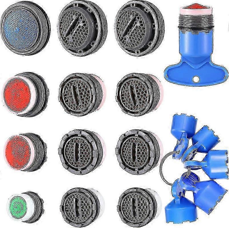2025 12 Pcs Faucet Aerator Replacement For Sink Aerators With 5 Pcs Faucet Aerator Key Removal Wrench Tool M16.5 18.5 21.5 24 Mm
