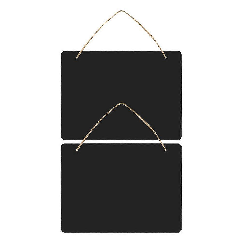 Wooden Hanging Chalkboard Signs Double Sided Memo Message Sign Vintage Erasable Message Board Hanging Tags With String For Wedding Kitchen Home Party 