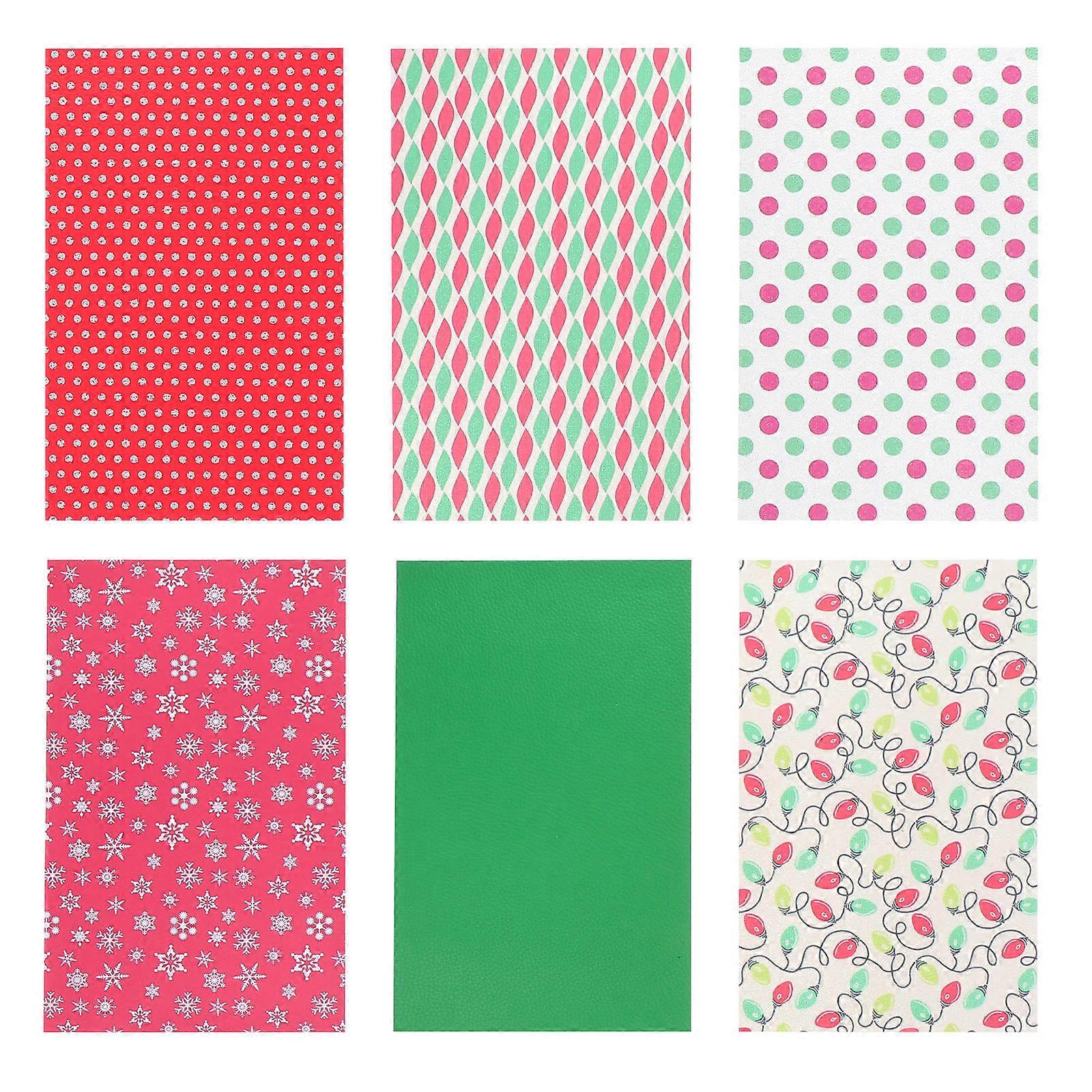 Paper Pads For Card Making DIY Leather Sheets Christmas Theme Ornaments Decoration Multi 33X20cm 6Pcs