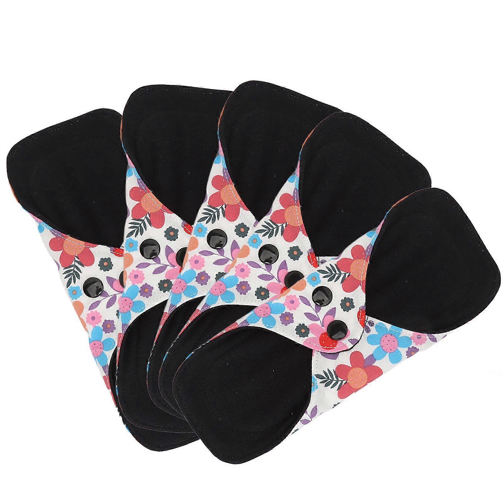 2025 Latest Model 5pcs Reusable Menstrual Pads Breathable Highly Absorbent Cot...