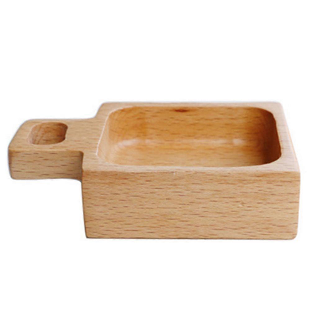 Snack Serving Tray Wood Sauce Vinegar Seasoning Pickle Grilled Meats 11 x 8.3 x 2.8 Cm 2Pcs