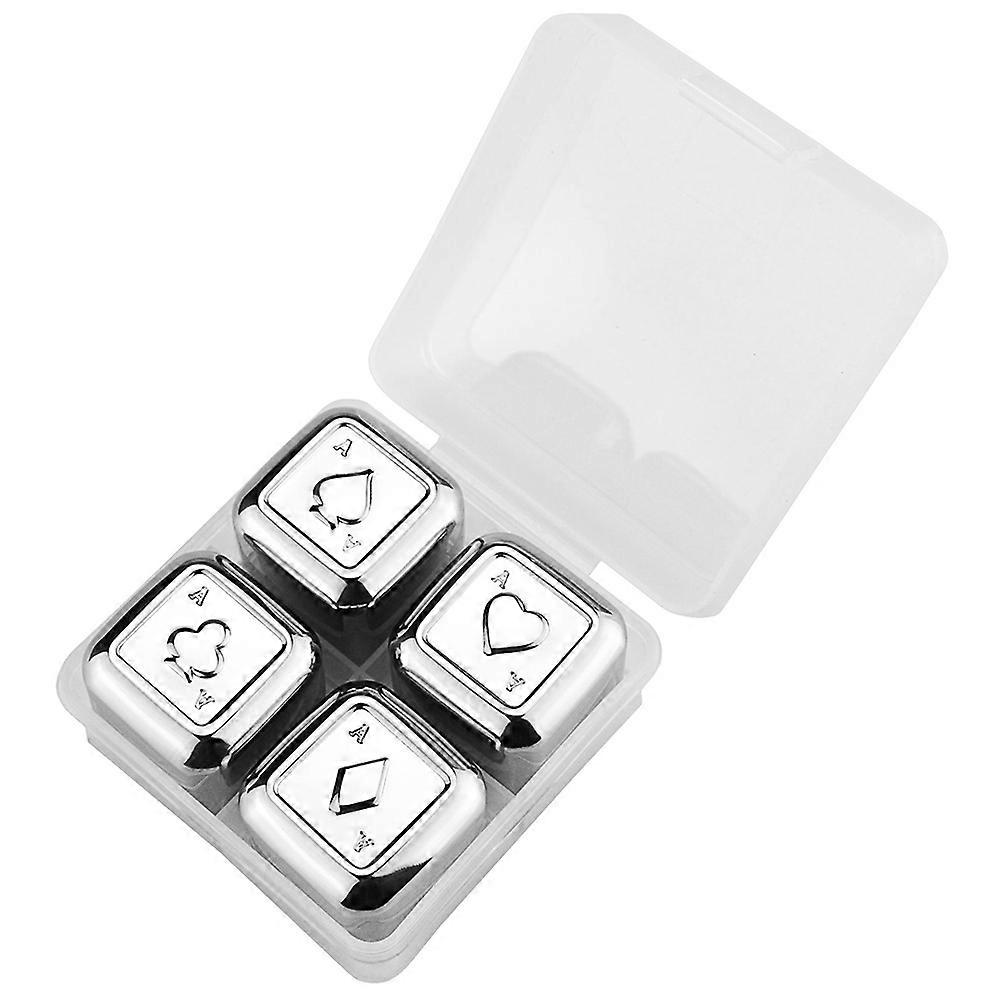 **Product Description: 4pcs Stainless Steel Poker Ice Cubes – Reusable Whiskey Chilling Stones**
Enhance your whiskey experience with these sleek