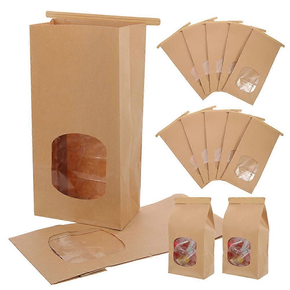 Paper Bags For Bread And Cookies Freshness Preservation Rectangular Shape 50Pcs