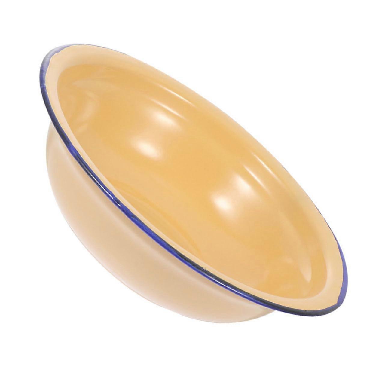 Vintage Enamel Bowl - Durable Enamel Mixing Bowl for Vegetables, Soups, and Dough - Versatile Kitchen Use, Nostalgic Design