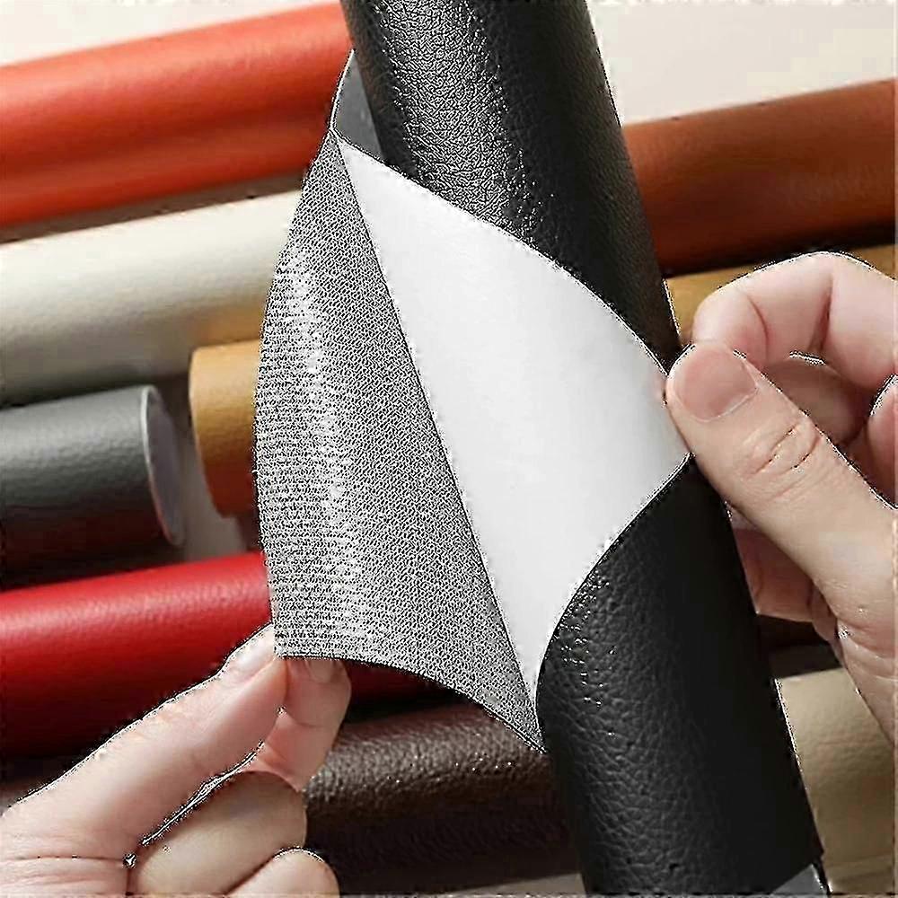 Självhäftande läder för soffa reparation lapp möbler bord stol klistermärke sittväska sko säng fix lagning pu konstläder hud-137x50cm-8