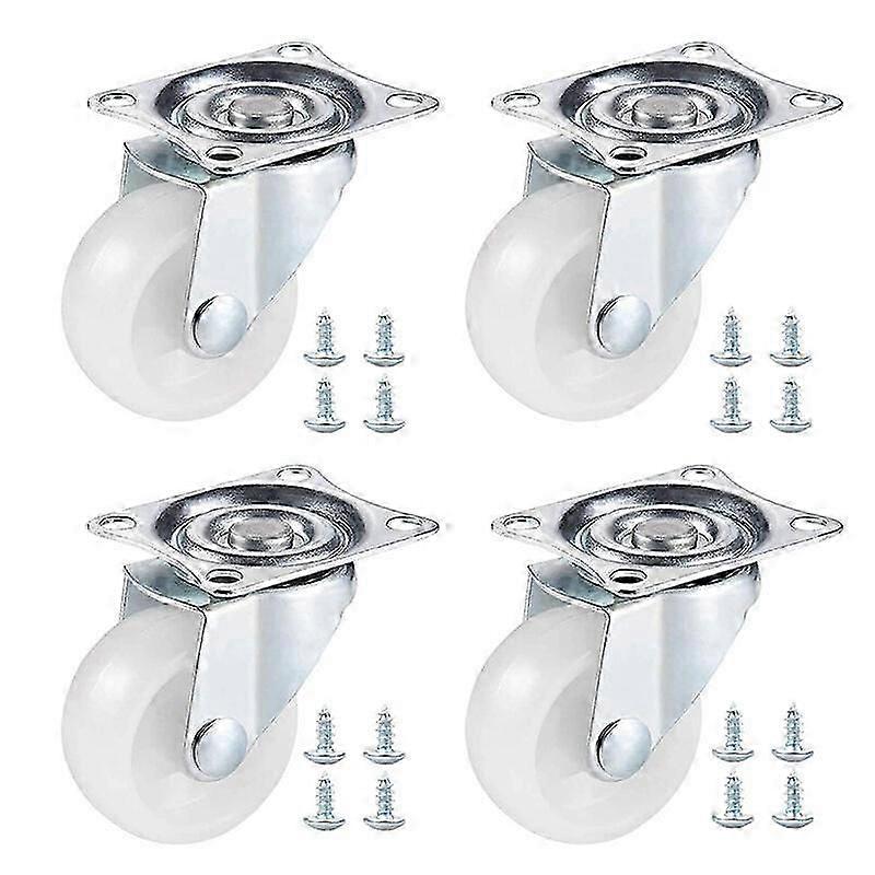 4x Furniture Casters DIY Swivel Castors Height 40mm with Screws Capacity 100kg