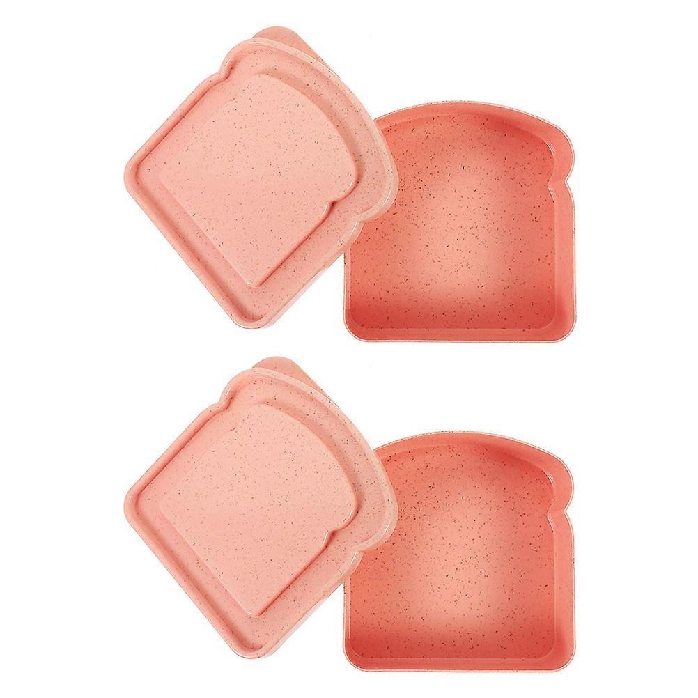 Pink Sandwich Containers for Storage Use Reusable Plastic 2Pcs Easy Storage Solution