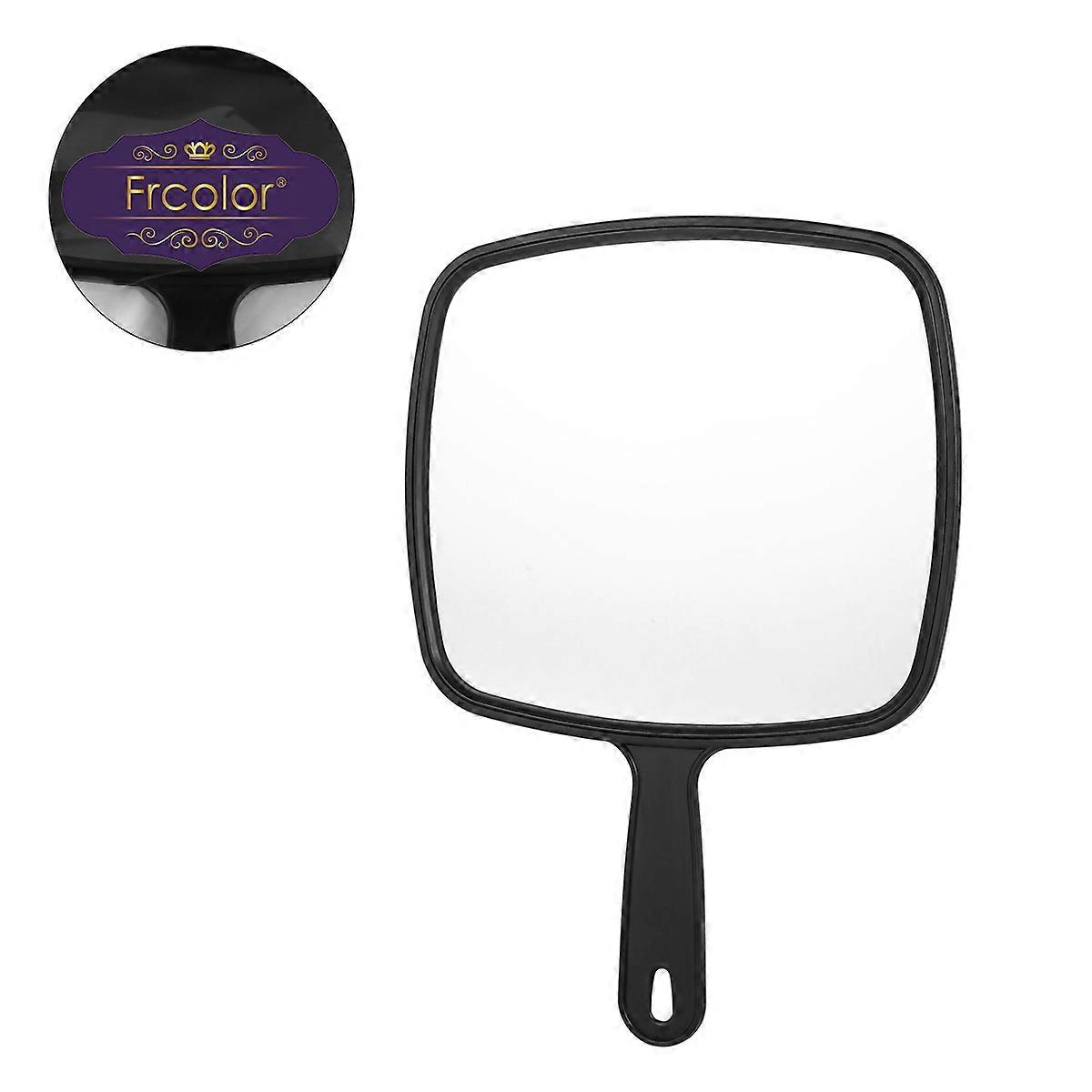 Hair Dressing Mirror Frcolor Handheld Black Ergonomic Design For Salon Use Makeup Checking 1Pack