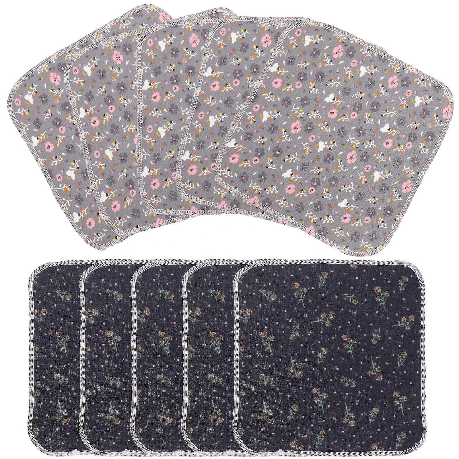 Absorbent Reusable Towels Washable Cotton Cloths For Kitchen Utensils 23.50X23.50X0.10CM Assorted Color 10Pcs