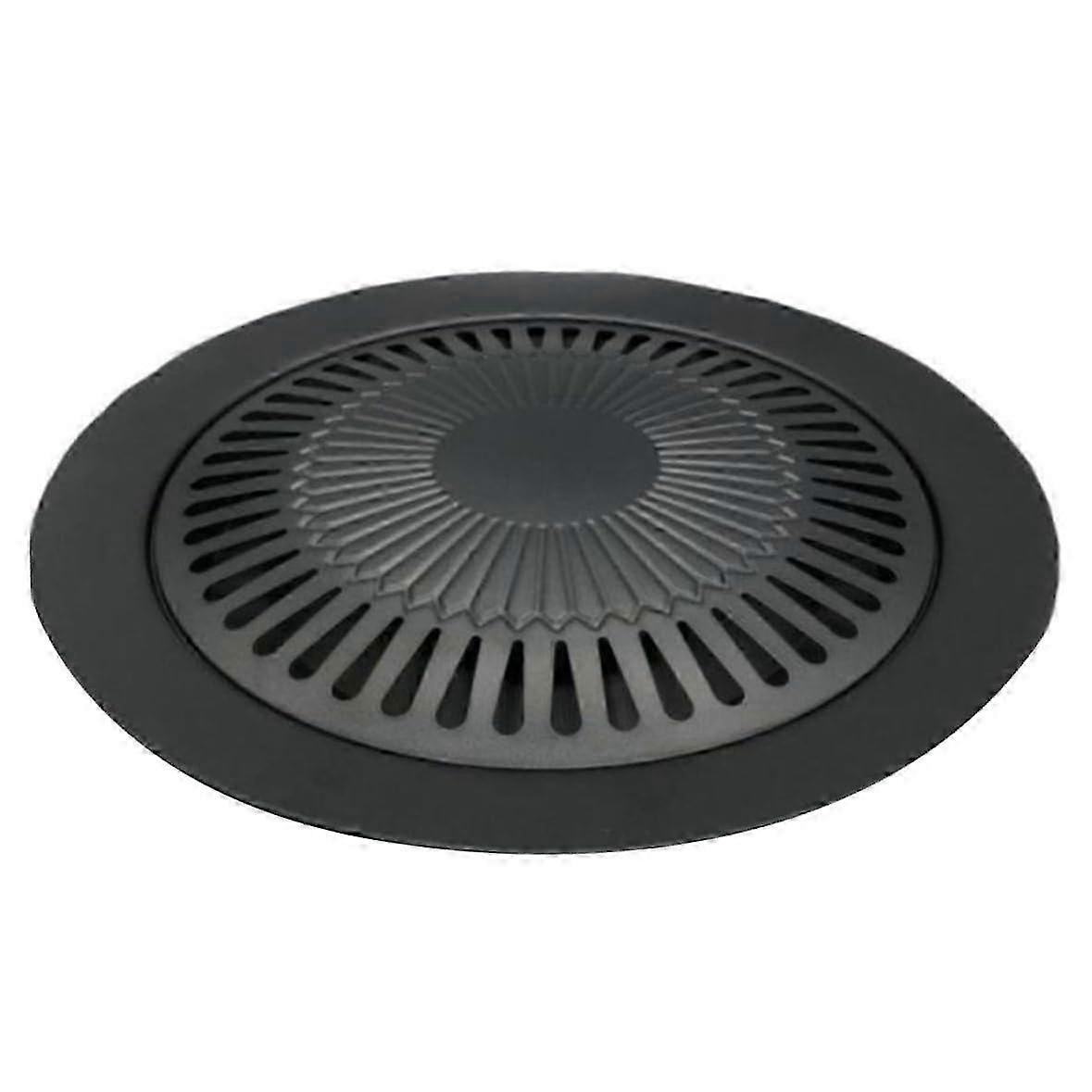 Non-Stick Round Griddle for Korean BBQ Cooking with Stainless Tongs Suitable for Various Cooking Needs